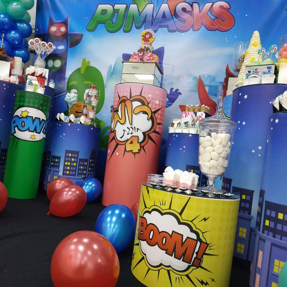 עיצוב שולחן מתוקים יוקרתי כוח פיג׳יי PJ Masks